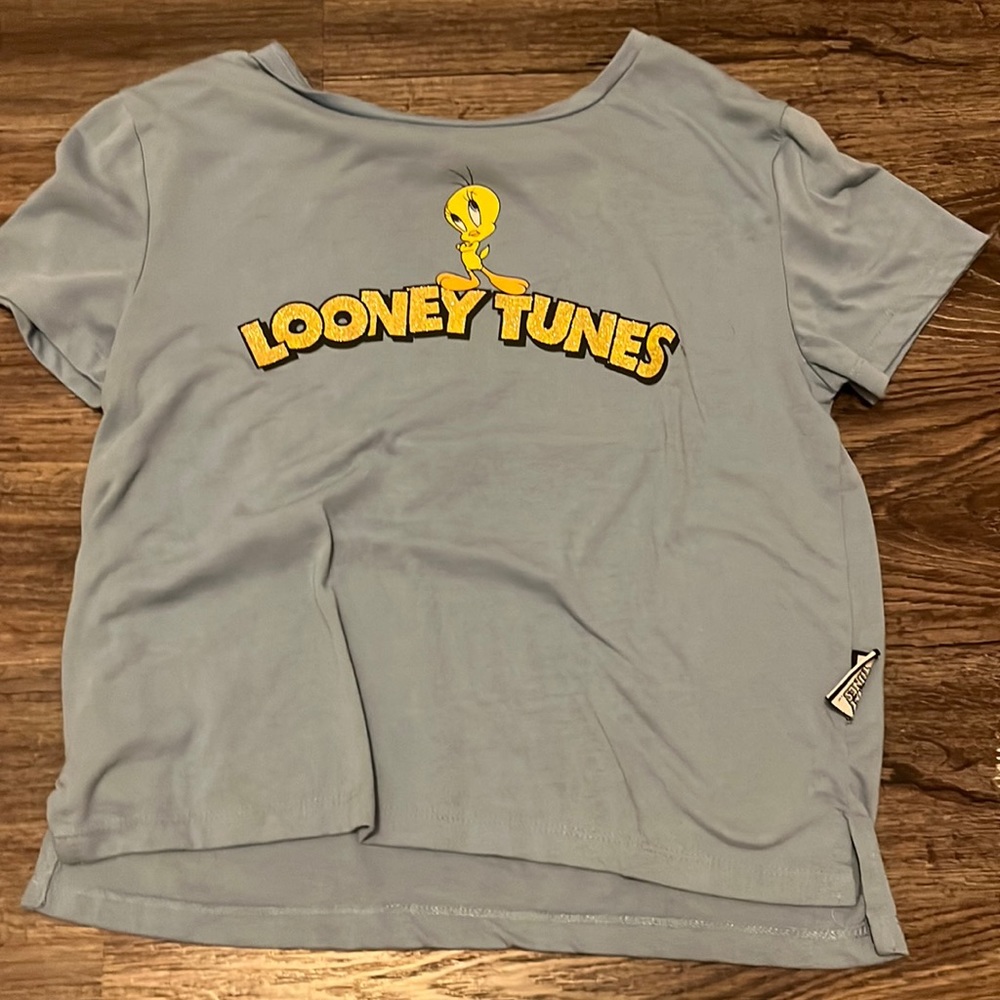 Blue looney tunes crop top